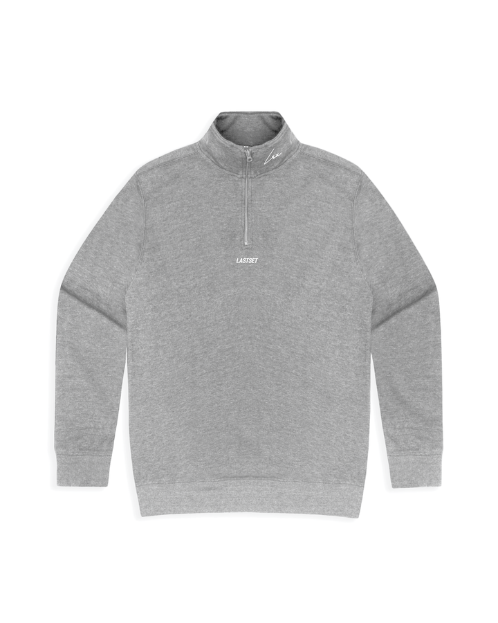★LAUL★SIDE ZIPPER OVER FIT HALF SWEAT SHIRT_GREY LSX Half zip sweater – Lastset Co.